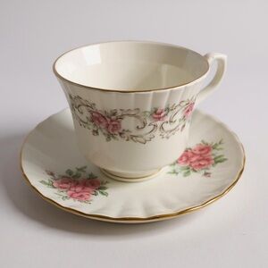 Royal Stafford Floral Teacup and Saucer Set, made of fine bone china